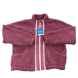 DSG Girls Cozy Fleece Full Zip Jacket‎ Rose Coffee Size L (14) NWT